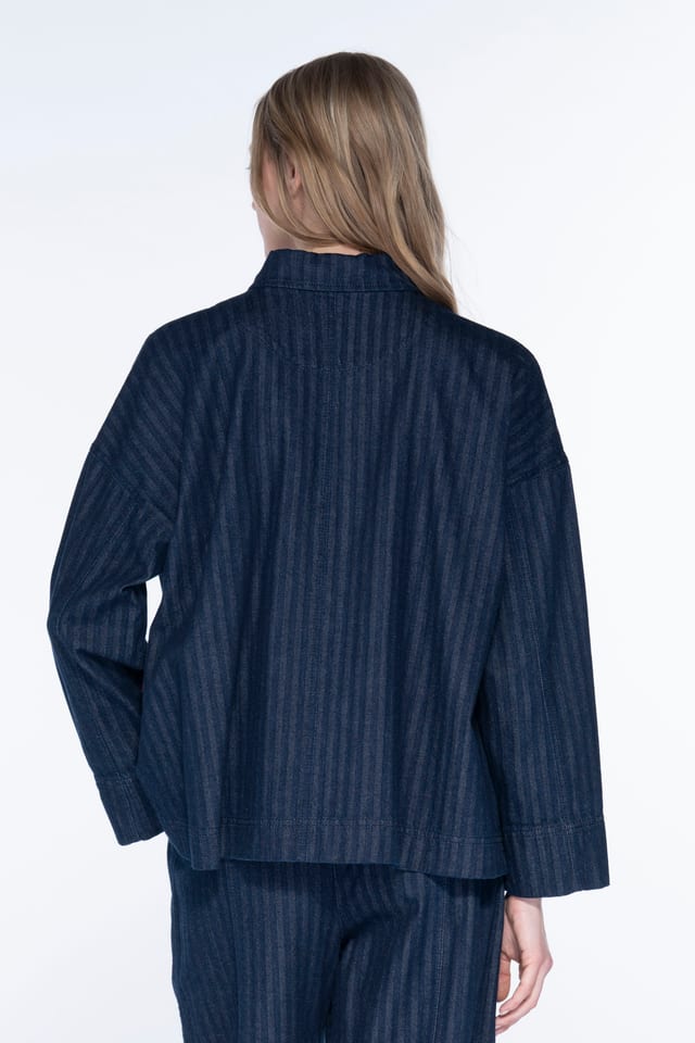 Jacket 6625 - Cotton denim with herringbone pattern - 560INDIGO - 10260710625