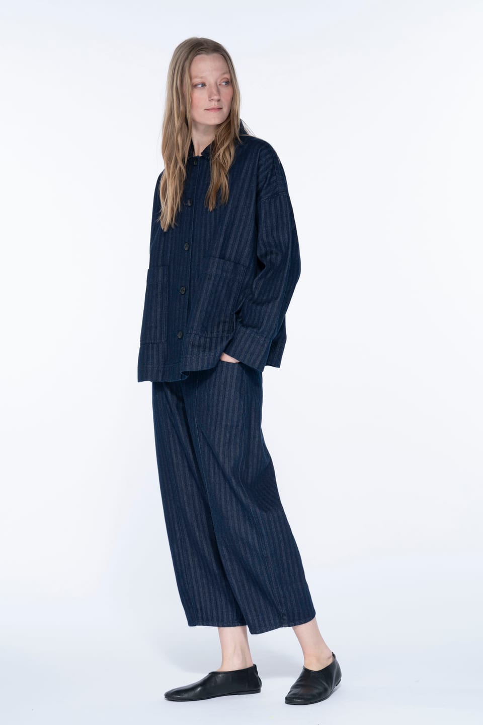 Jacket 6625 - Cotton denim with herringbone pattern - 560INDIGO - 10260710625