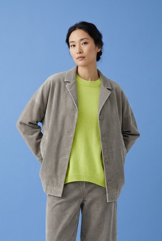 Jacket 6627 Grey Pure cotton corduroy