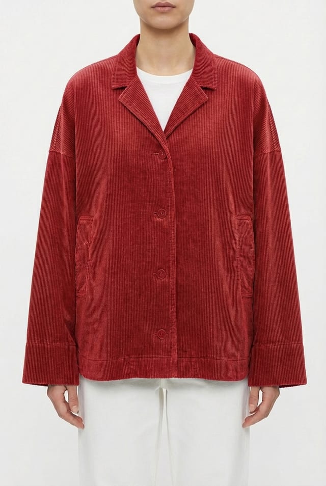Jacket 6627 - Pure cotton corduroy - 352SCARLET - 10260710627