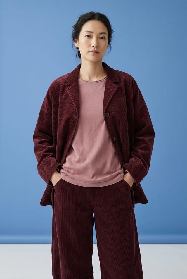 Jacket 6627 - Pure cotton corduroy - 362SYRAH - 10260710627