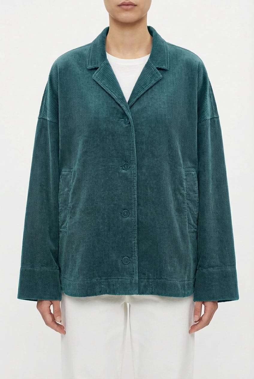 Jacket 6627 - Pure cotton corduroy - 582TEAL - 10260710627
