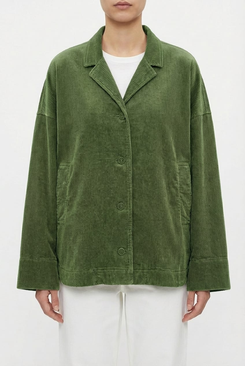 Jacket 6627 - Pure cotton corduroy - 662GREEN - 10260710627