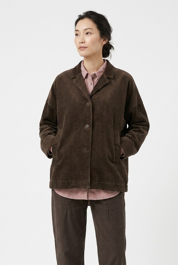 Jacket 6627 892CHOCO Pure cotton corduroy