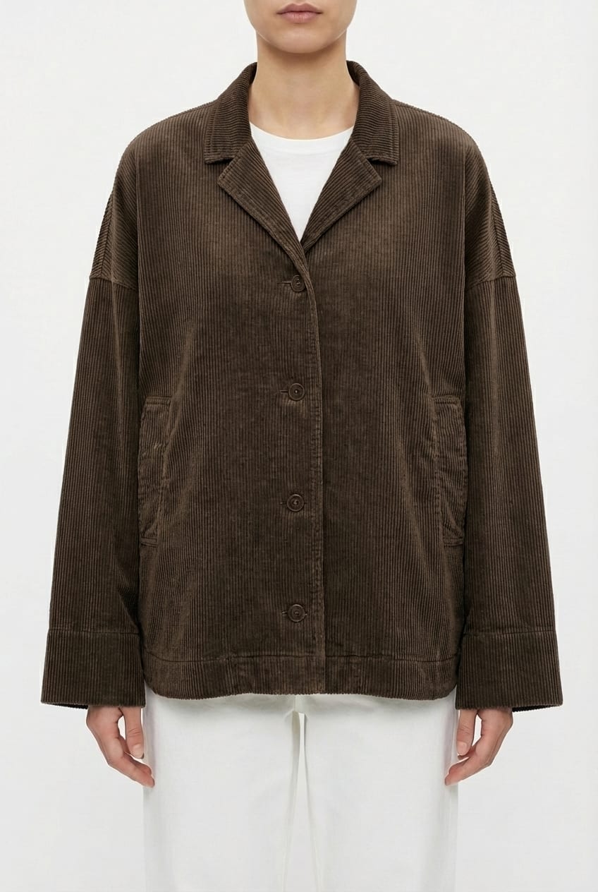 Jacket 6627 - Pure cotton corduroy - 892CHOCO - 10260710627