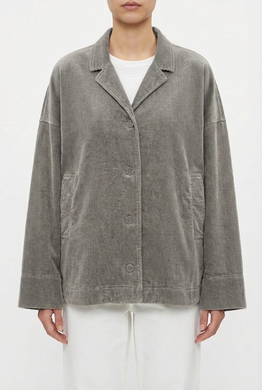 Jacket 6627 - Pure cotton corduroy - 942STONE - 10260710627