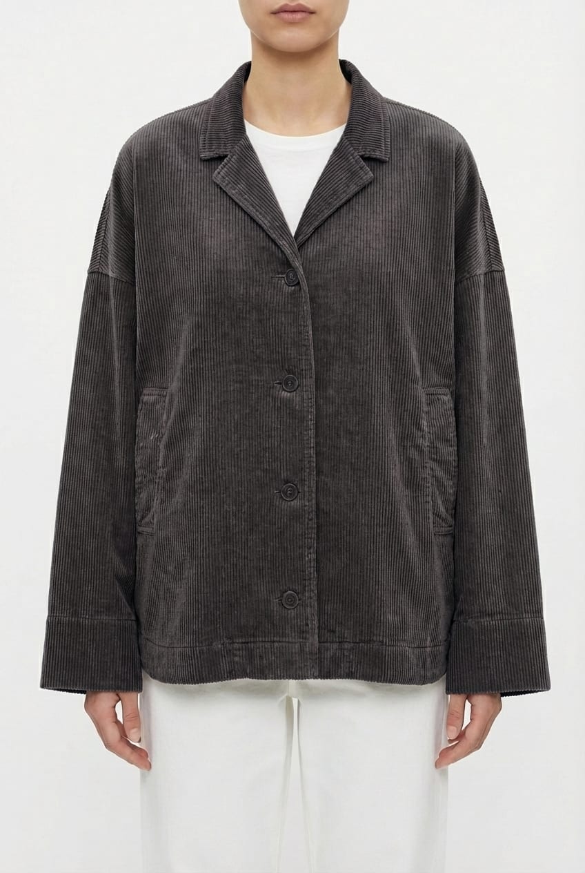 Jacket 6627 - Pure cotton corduroy - 982GRAPHITE - 10260710627