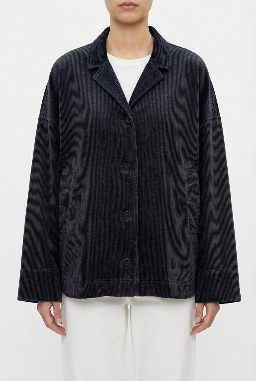 Jacket 6627 - Pure cotton corduroy - 990BLACK - 10260710627