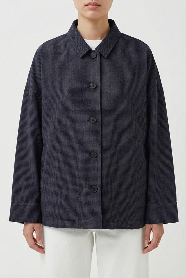 Jacket 6629 - Dobby cotton check - 490NAVY - 10260710629
