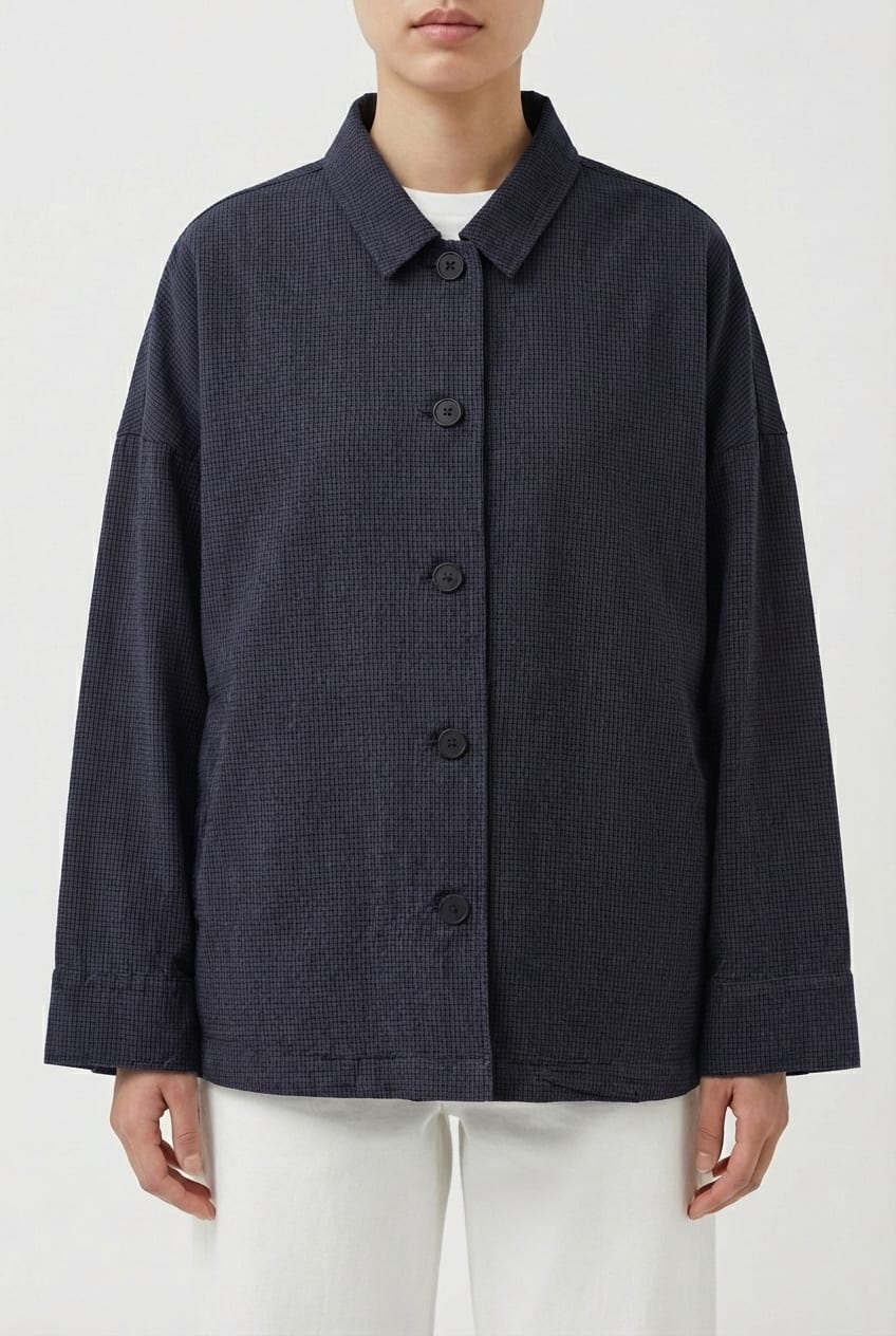 Jacket 6629 - Dobby cotton check - 490NAVY - 10260710629