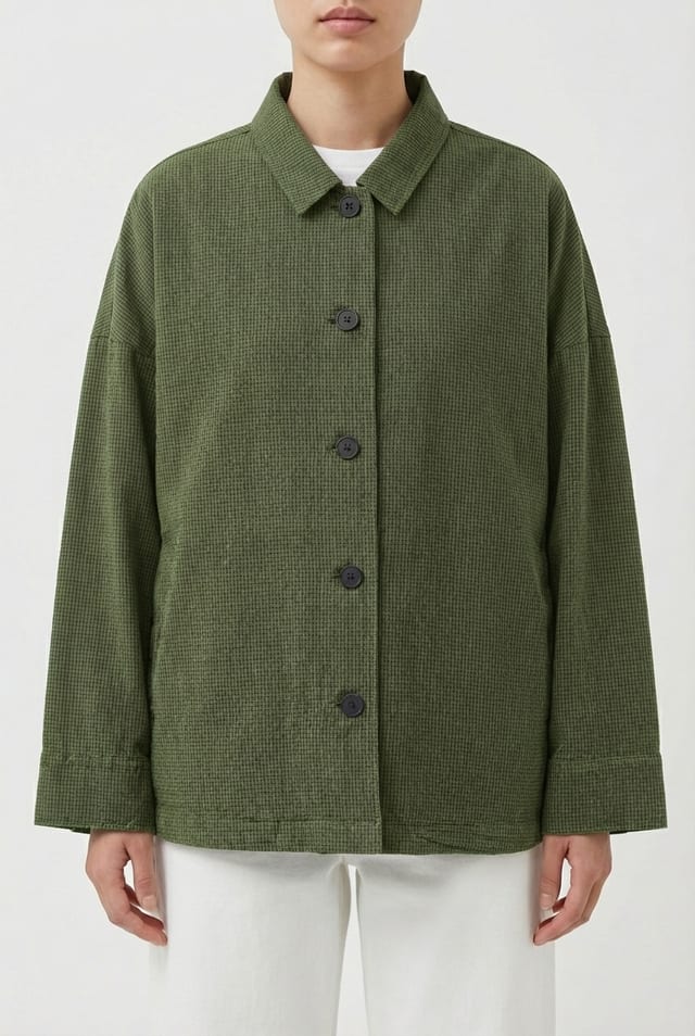 Jacket 6629 - Dobby cotton check - 660GREEN - 10260710629