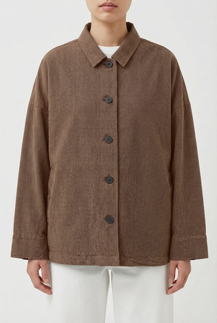 Jacket 6629 - Dobby cotton check - 830INCENSE - 10260710629
