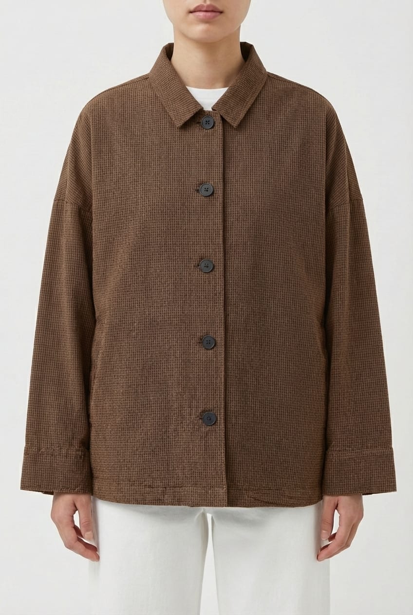 Jacket 6629 - Dobby cotton check - 860WOOD - 10260710629