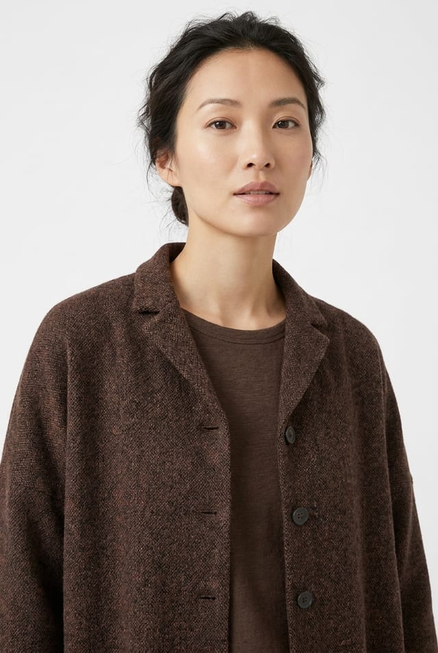 Jacket 6630 - Jacquard jersey with herringbone pattern - 860WOOD - 10260710630