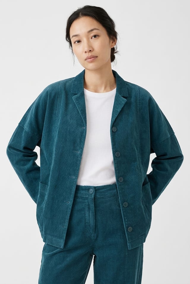 Jacket 6633 - Cotton stretch velvet - 582TEAL - 10260710633