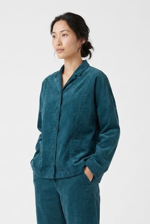 Jacket 6633 - Cotton stretch velvet - 582TEAL - 10260710633
