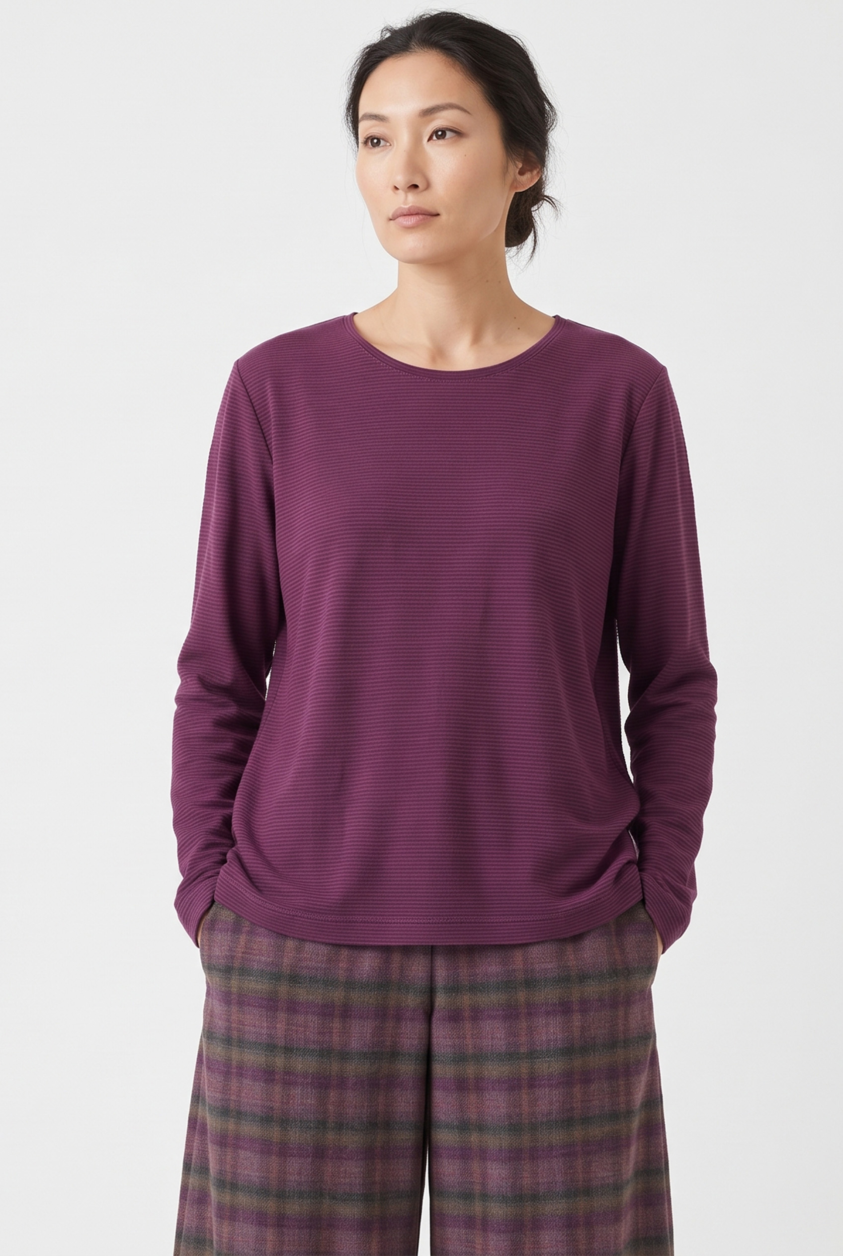 Shirt 6640 370AMETHYST Organic cotton slub jersey