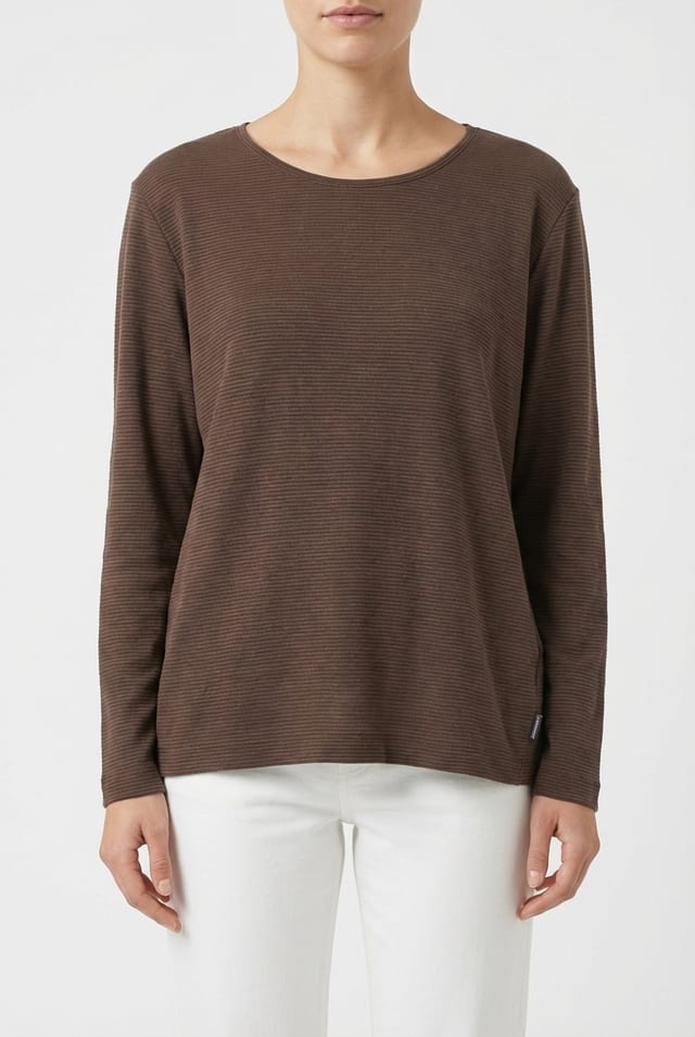Shirt 6640 - Organic cotton slub jersey - 890CHOCO - 10260710640
