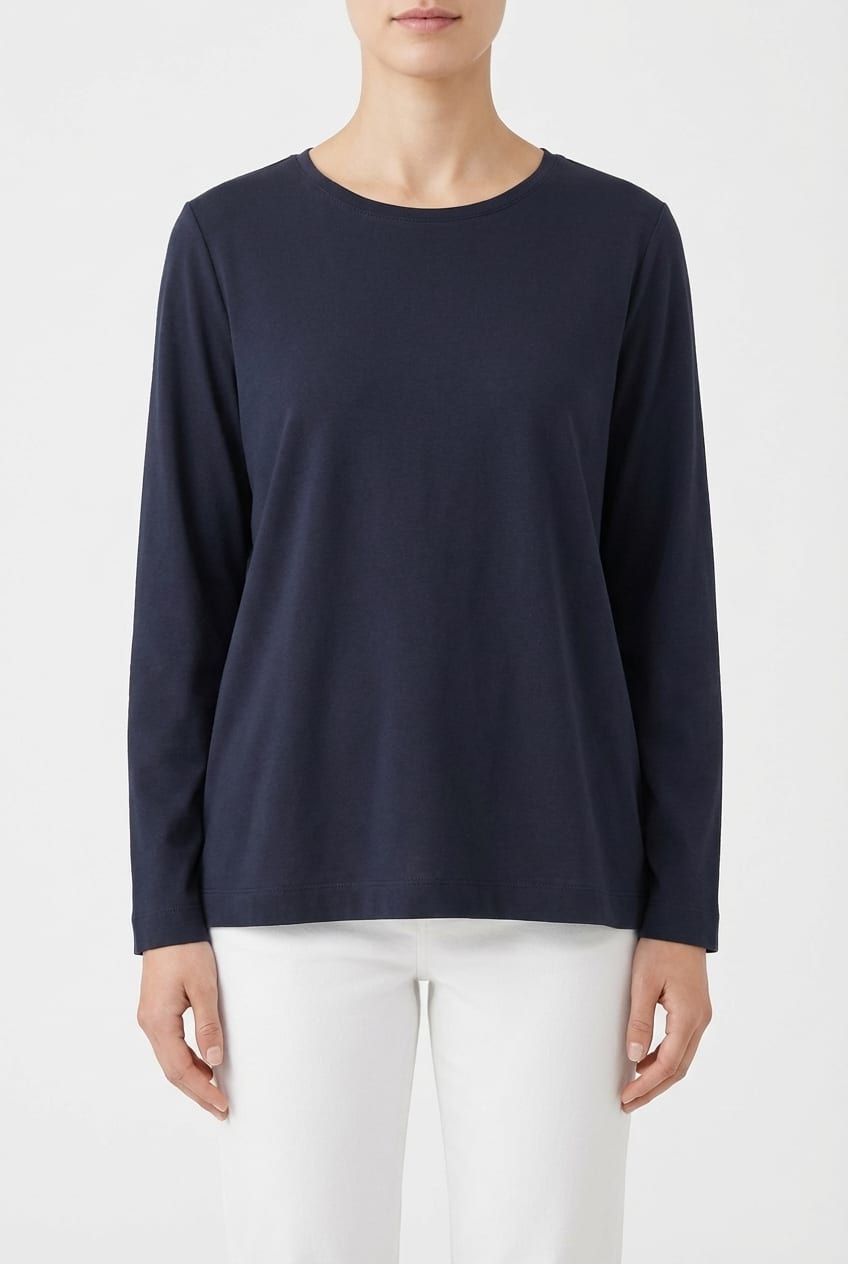 Shirt 6641 - Drapey lyocell jersey - 490NAVY - 10260710641