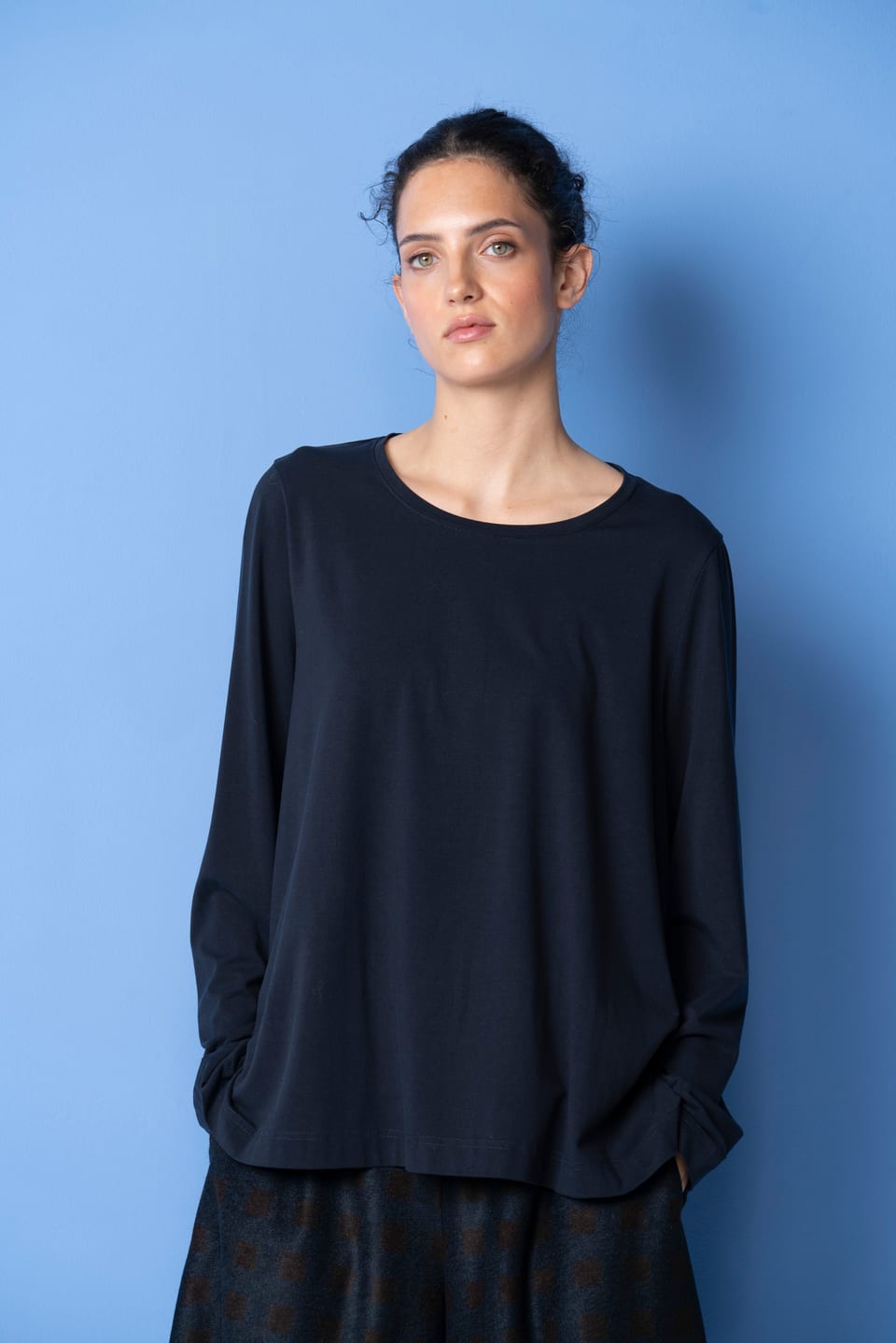 Shirt 6641 - Drapey lyocell jersey - 490NAVY - 10260710641