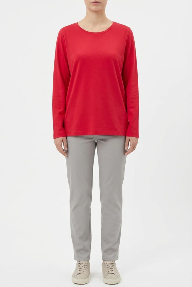 Shirt 6643 - jersey simple en coton - 350SCARLET - 10260710643
