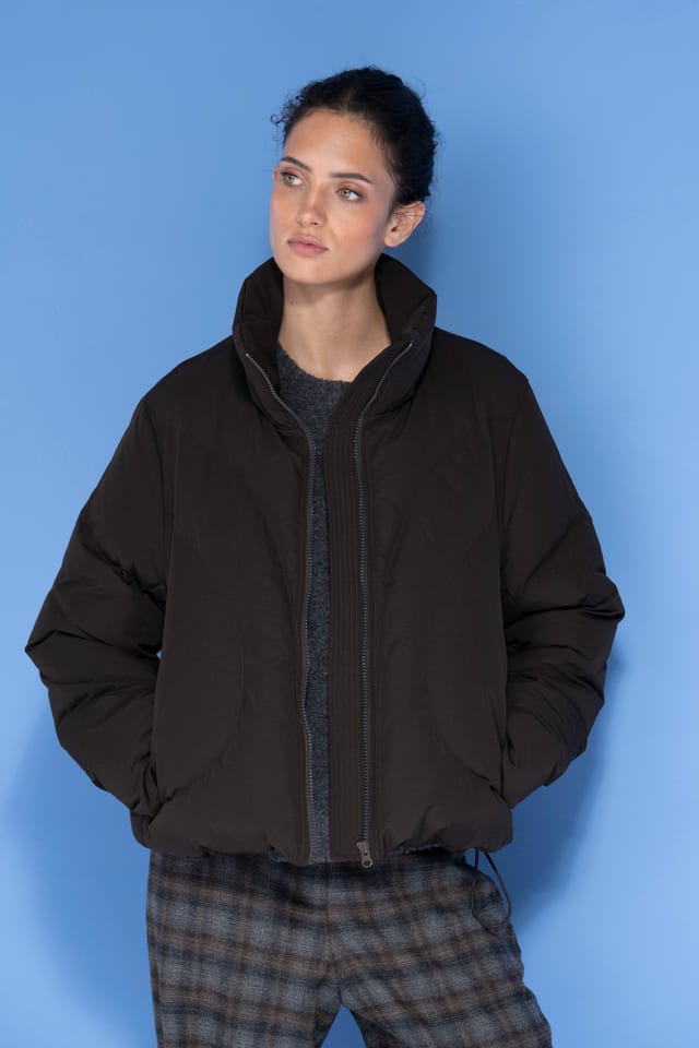 Veste extérieure 6660 - Tissu ripstop rembourré d'extérieur en mélange coton-polyamide - 890CHOCO - 10260710660