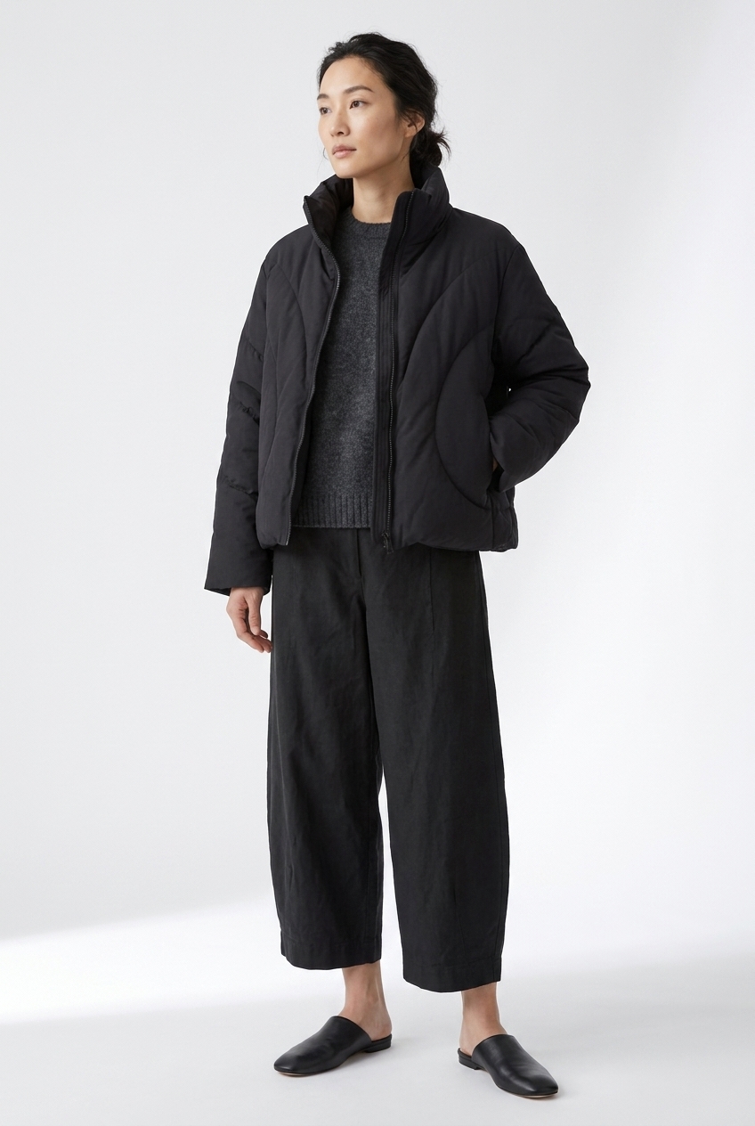 Outdoor jacket 6660 Grey Padded outdoor ripstop in cotton-polyamide blend