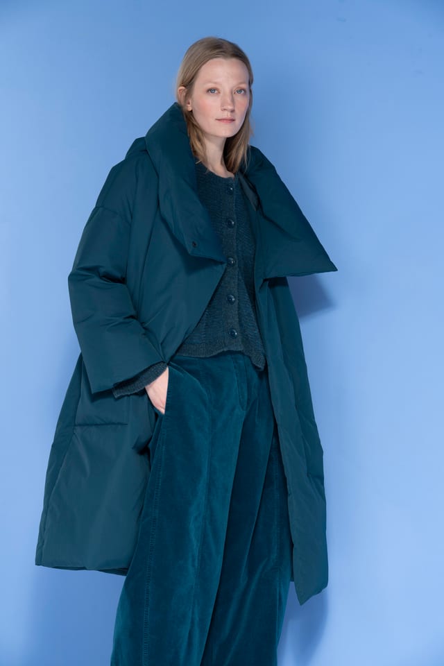 Manteau 6661 - Tissu ripstop rembourré d'extérieur en mélange coton-polyamide - 580TEAL - 10260710661