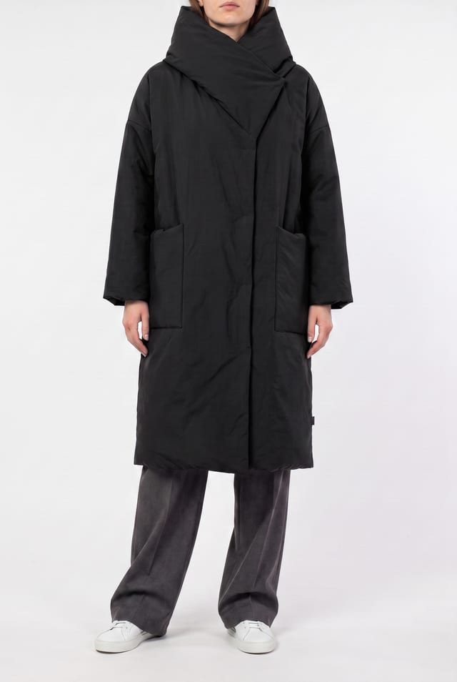 Coat 6661 - Padded outdoor ripstop in cotton-polyamide blend - 990BLACK - 10260710661