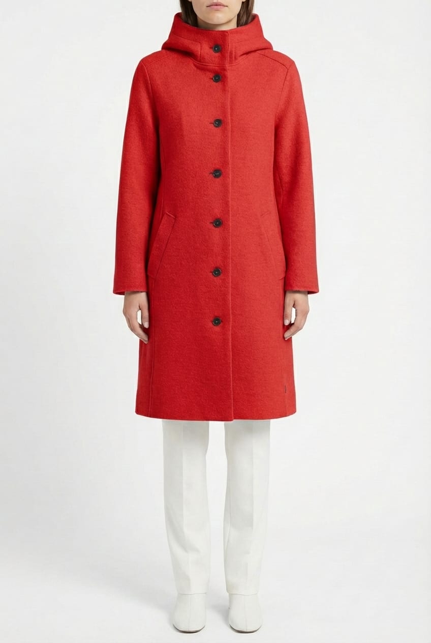 Coat 6664 - Premium OSKA boiled wool - 350SCARLET - 10260710664