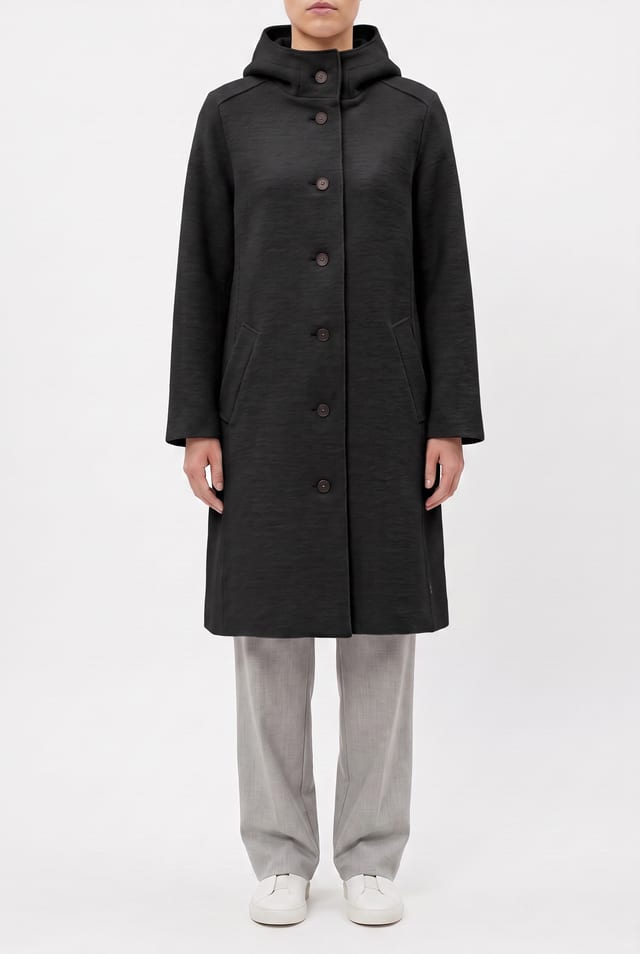 Coat 6664 - Premium OSKA boiled wool - 990BLACK - 10260710664