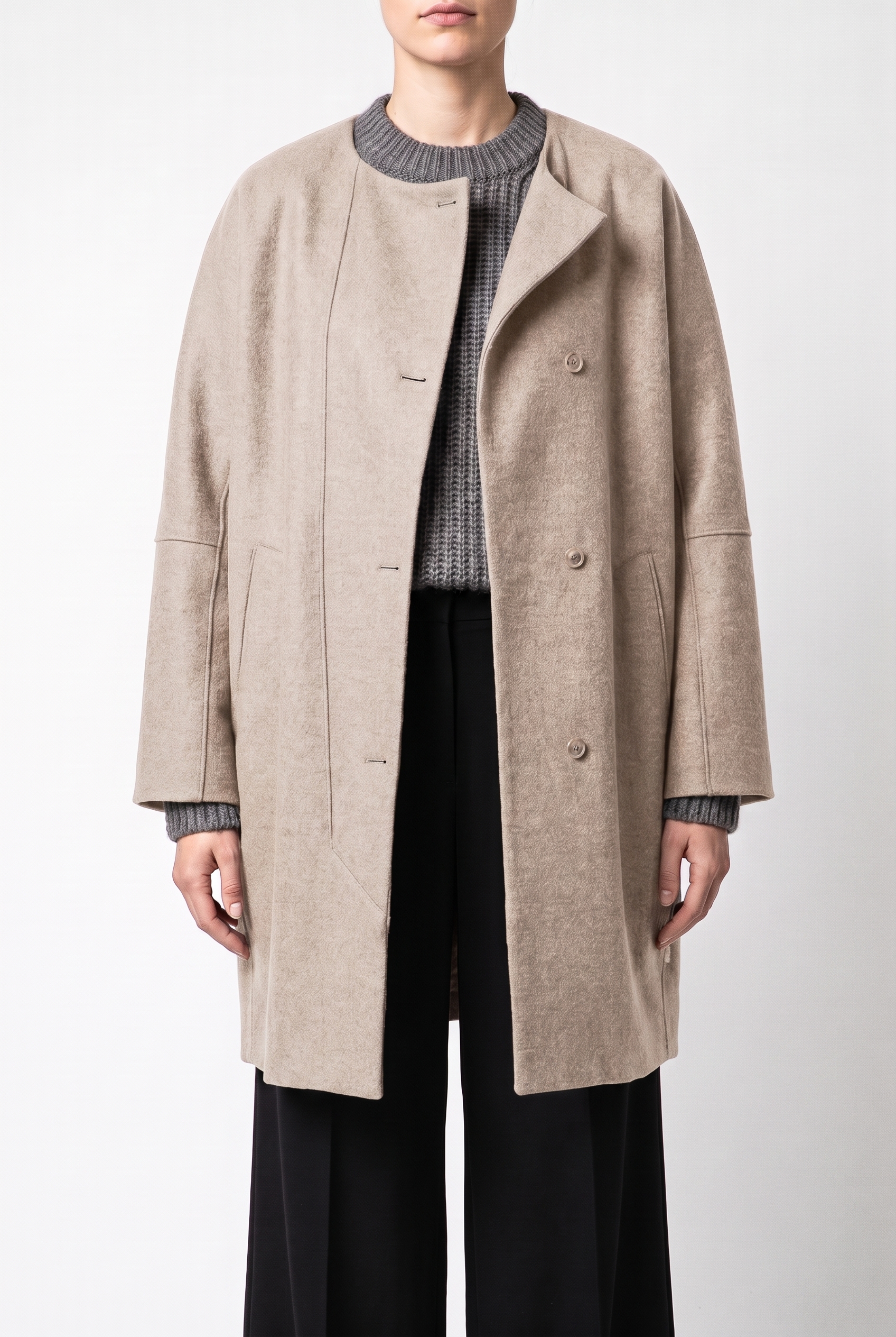 Outdoor jacket 6665 Grey Premium OSKA boiled wool