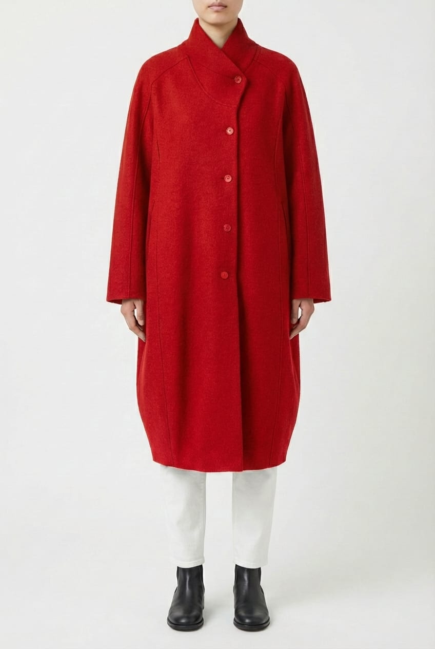 Coat 6666 - Premium OSKA boiled wool - 350SCARLET - 10260710666
