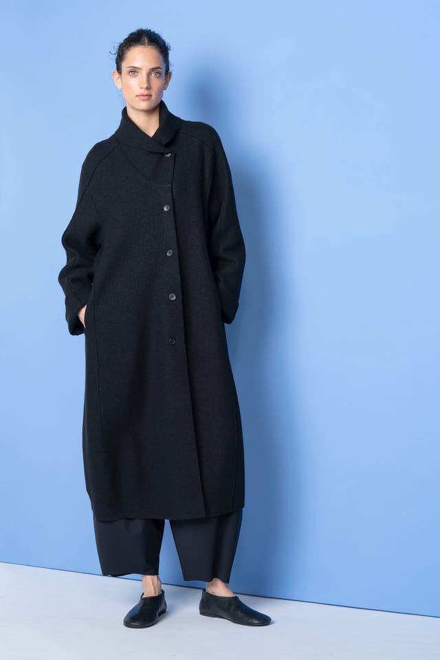 Coat 6666 - Premium OSKA boiled wool - 990BLACK - 10260710666