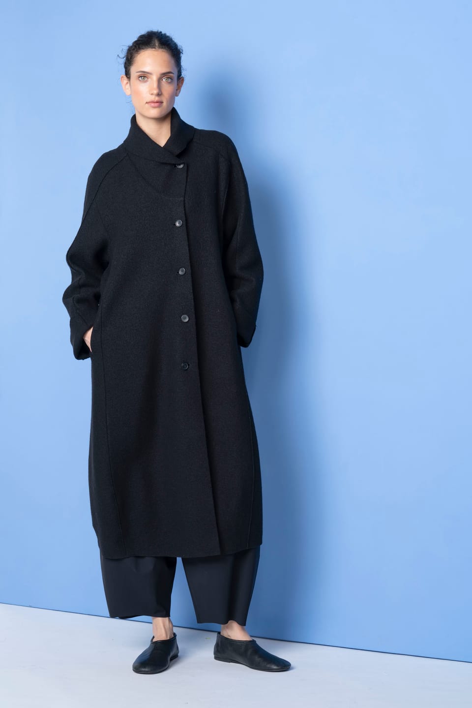 Coat 6666 - Premium OSKA boiled wool - 990BLACK - 10260710666
