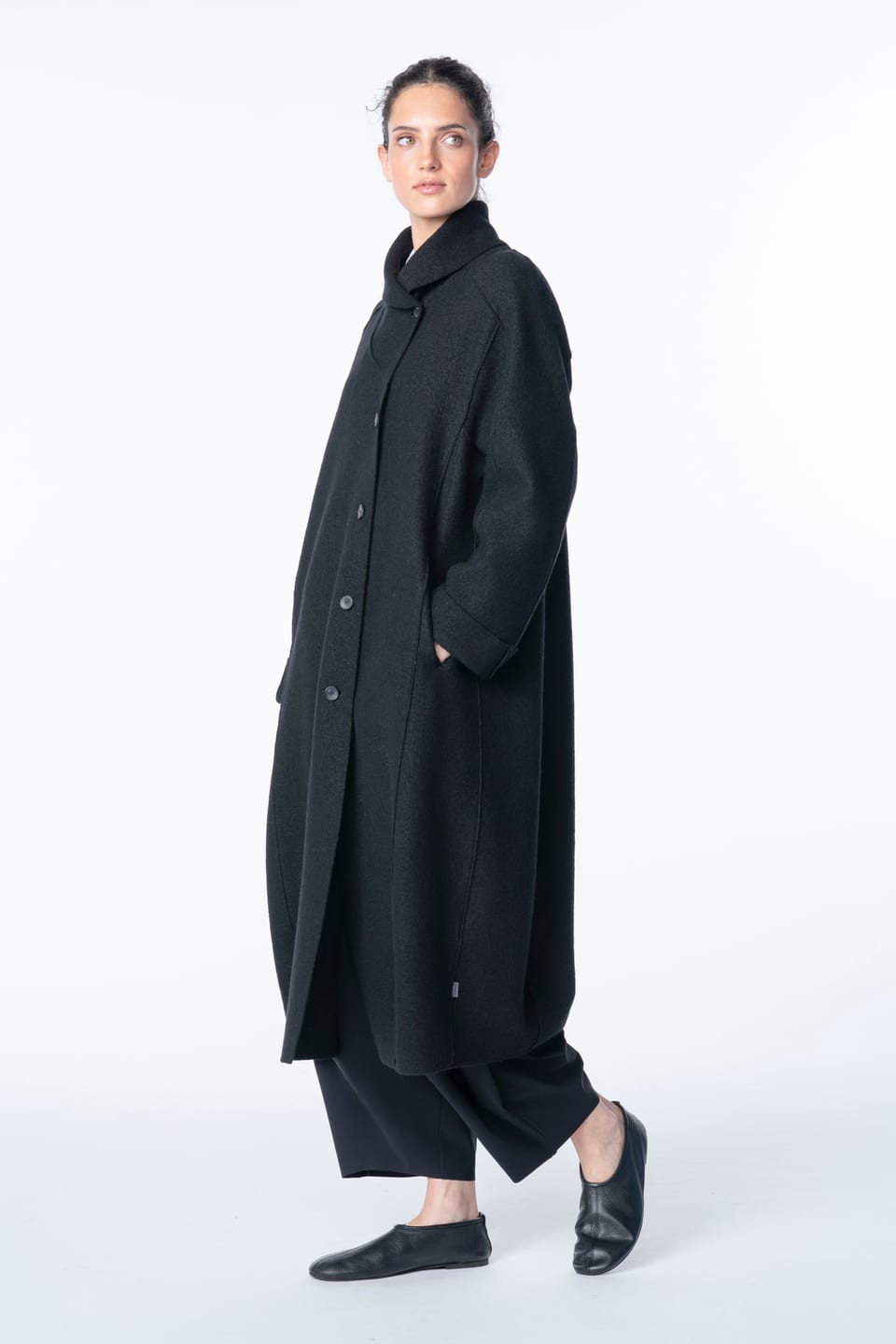 Coat 6666 - Premium OSKA boiled wool - 990BLACK - 10260710666