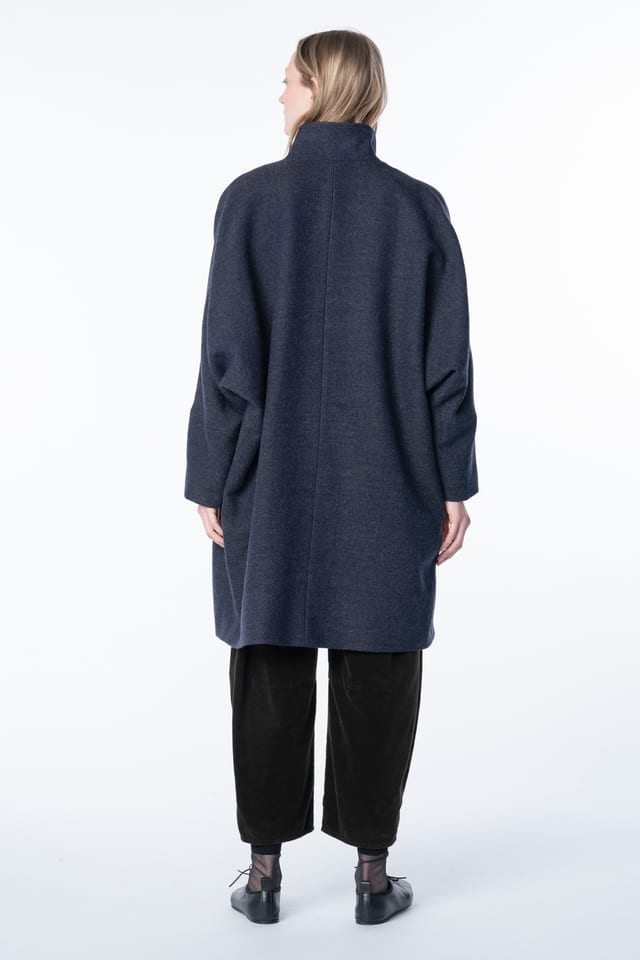 Outdoor jacket 6667 - Brushed herringbone in virgin wool - 490NAVY - 10260710667