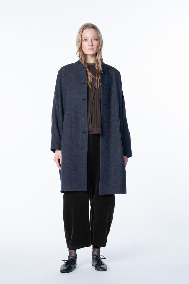 Outdoor jacket 6667 - Brushed herringbone in virgin wool - 490NAVY - 10260710667