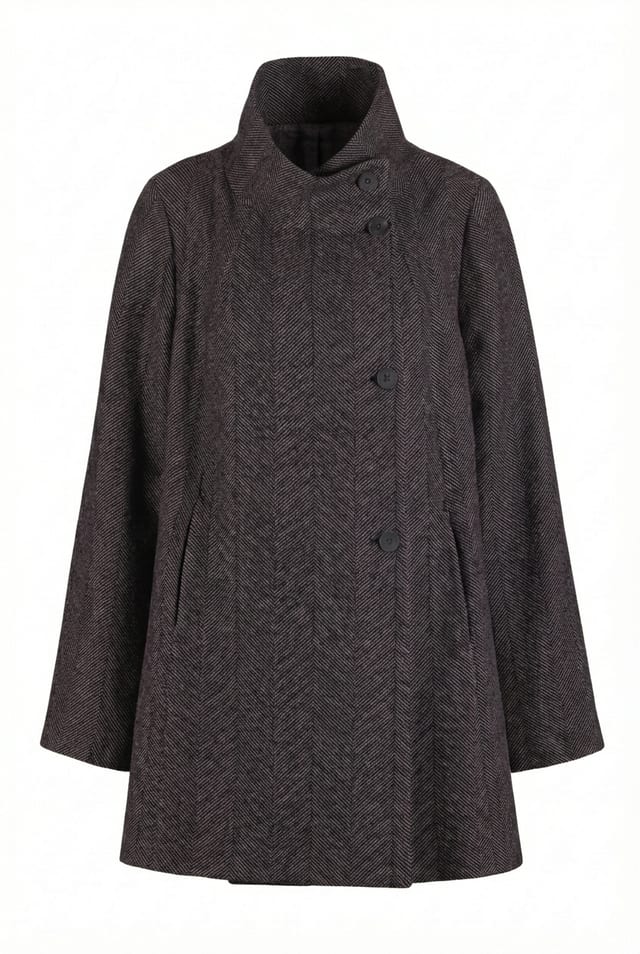 Outdoor jacket 6668 - Brushed herringbone in virgin wool - 490NAVY - 10260710668