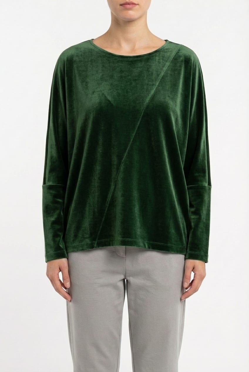 Pullover 6670 - Drapey lyocell jersey - 660GREEN - 10260710670