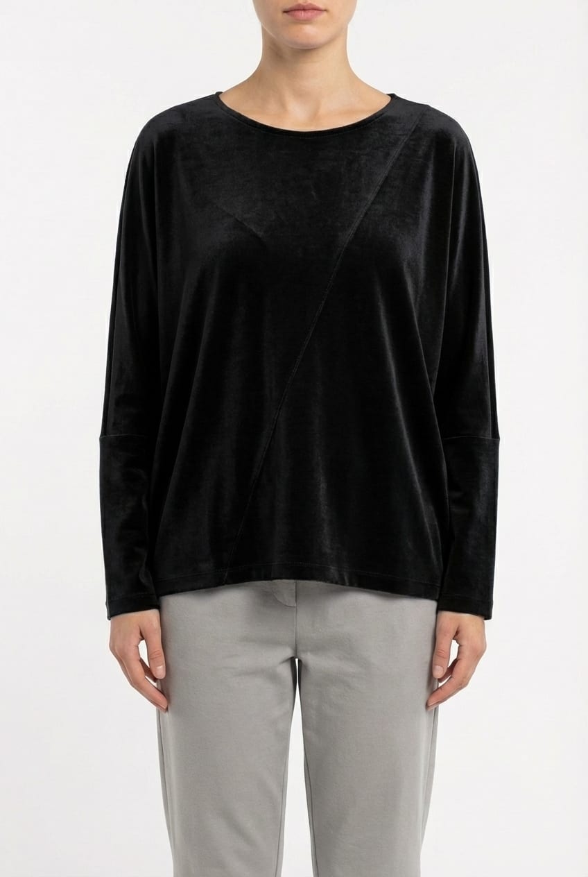 Pullover 6670 - Drapey lyocell jersey - 990BLACK - 10260710670