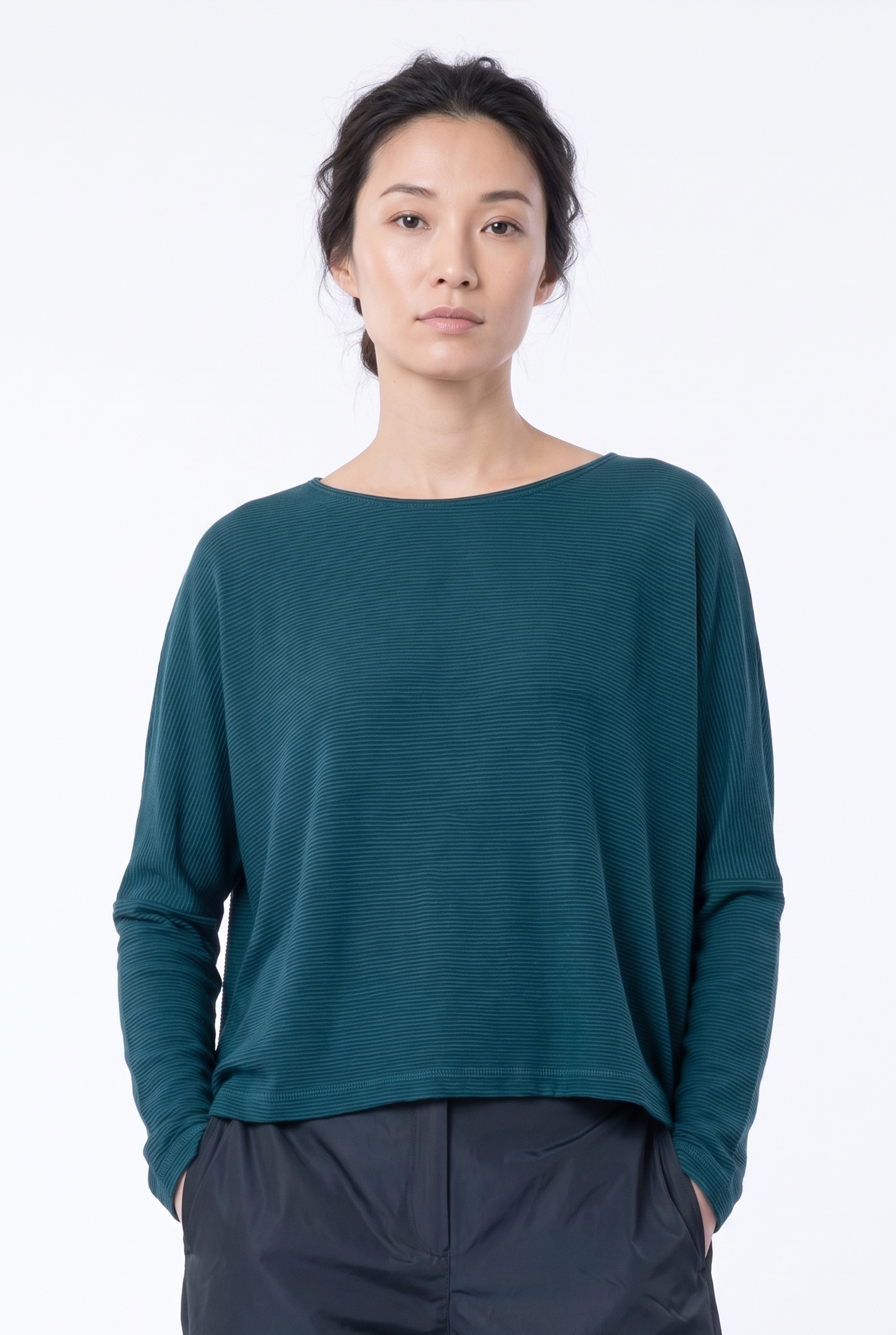 Pullover 6671 Turquoise Organic cotton slub jersey