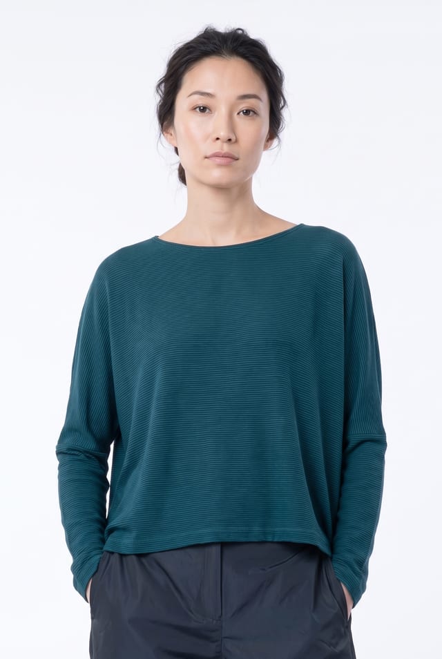 Pullover 6671 - Organic cotton slub jersey - 580TEAL - 10260710671