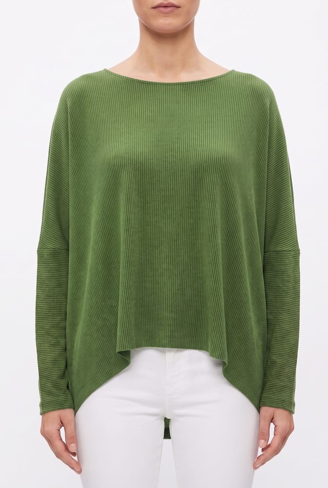 Pullover 6671 - jersey de coton biologique flammé - 660GREEN - 10260710671