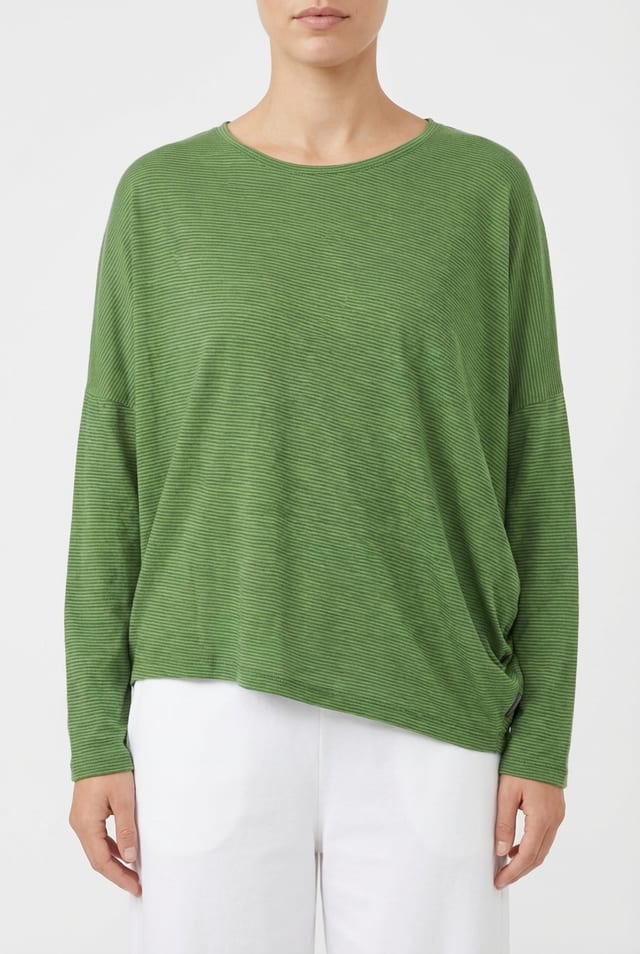 Pullover 6672 - Organic cotton slub jersey - 660GREEN - 10260710672