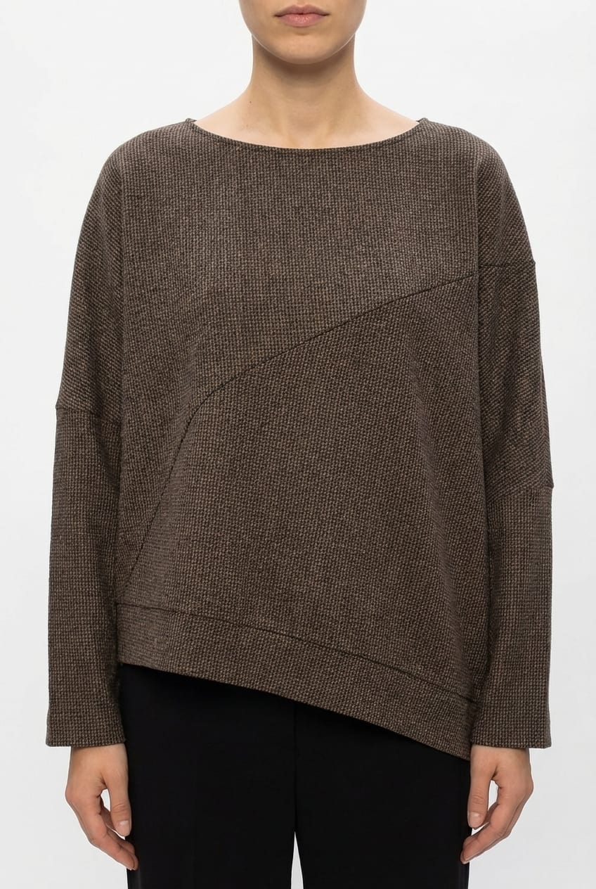 Pullover 6674 - Houndstooth jacquard jersey - 860WOOD - 10260710674