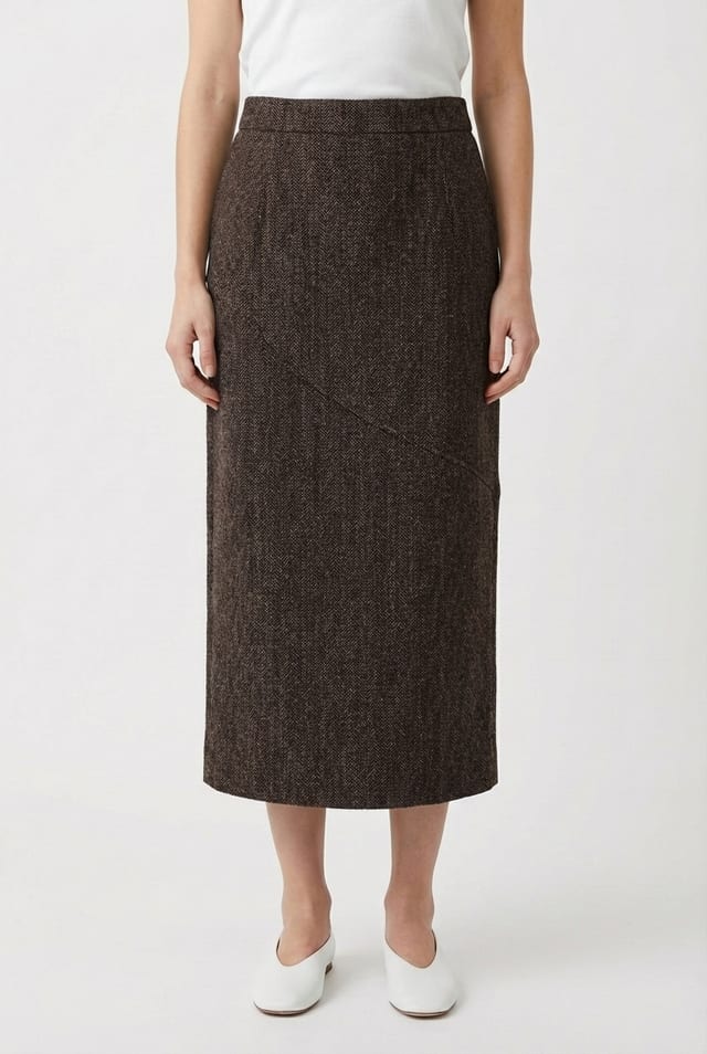 Skirt 6686 - Jacquard jersey with herringbone pattern - 860WOOD - 10260710686
