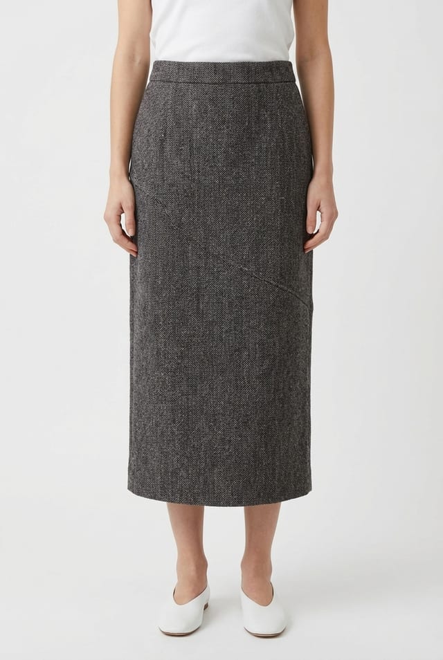 Skirt 6686 - Jacquard jersey with herringbone pattern - 990BLACK - 10260710686