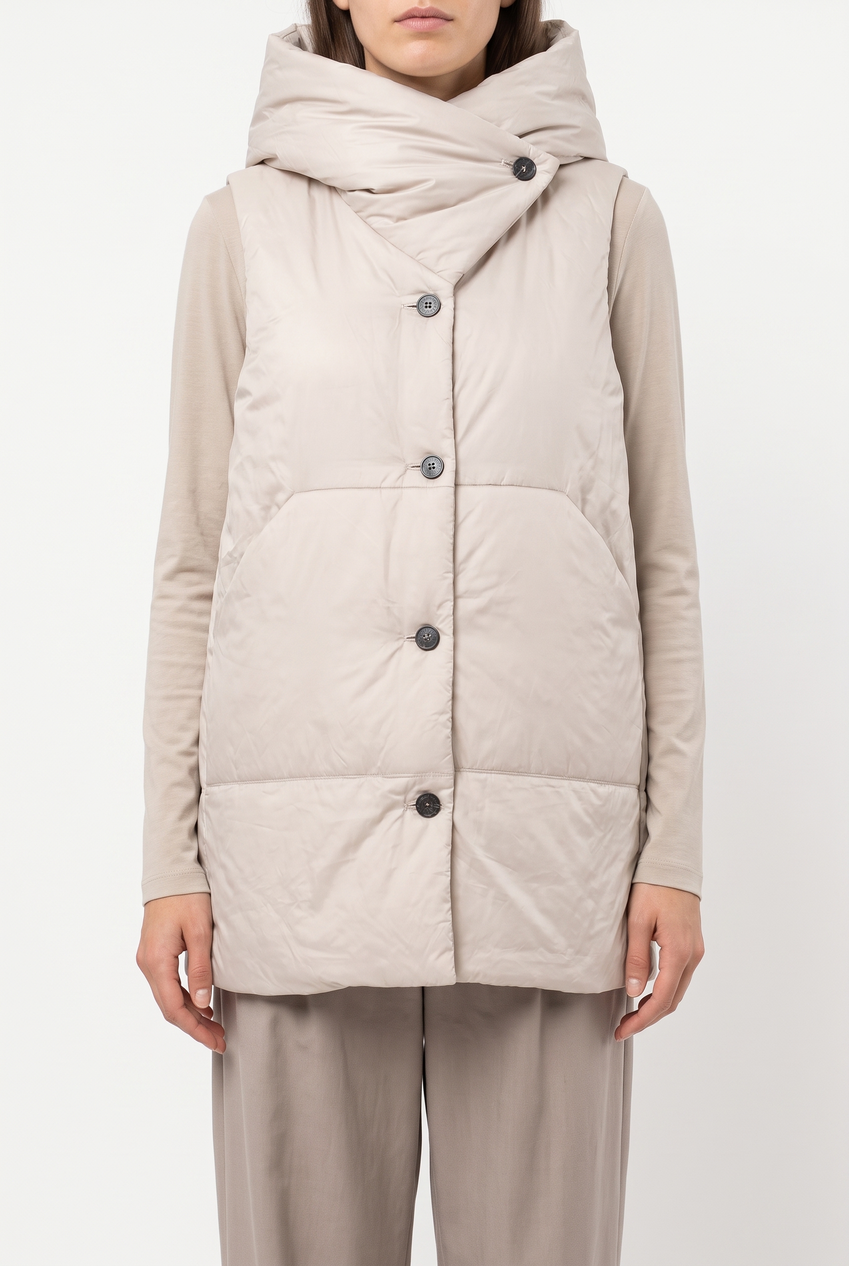 Weste 6690 Grey Wattierter Outdoor-Taft