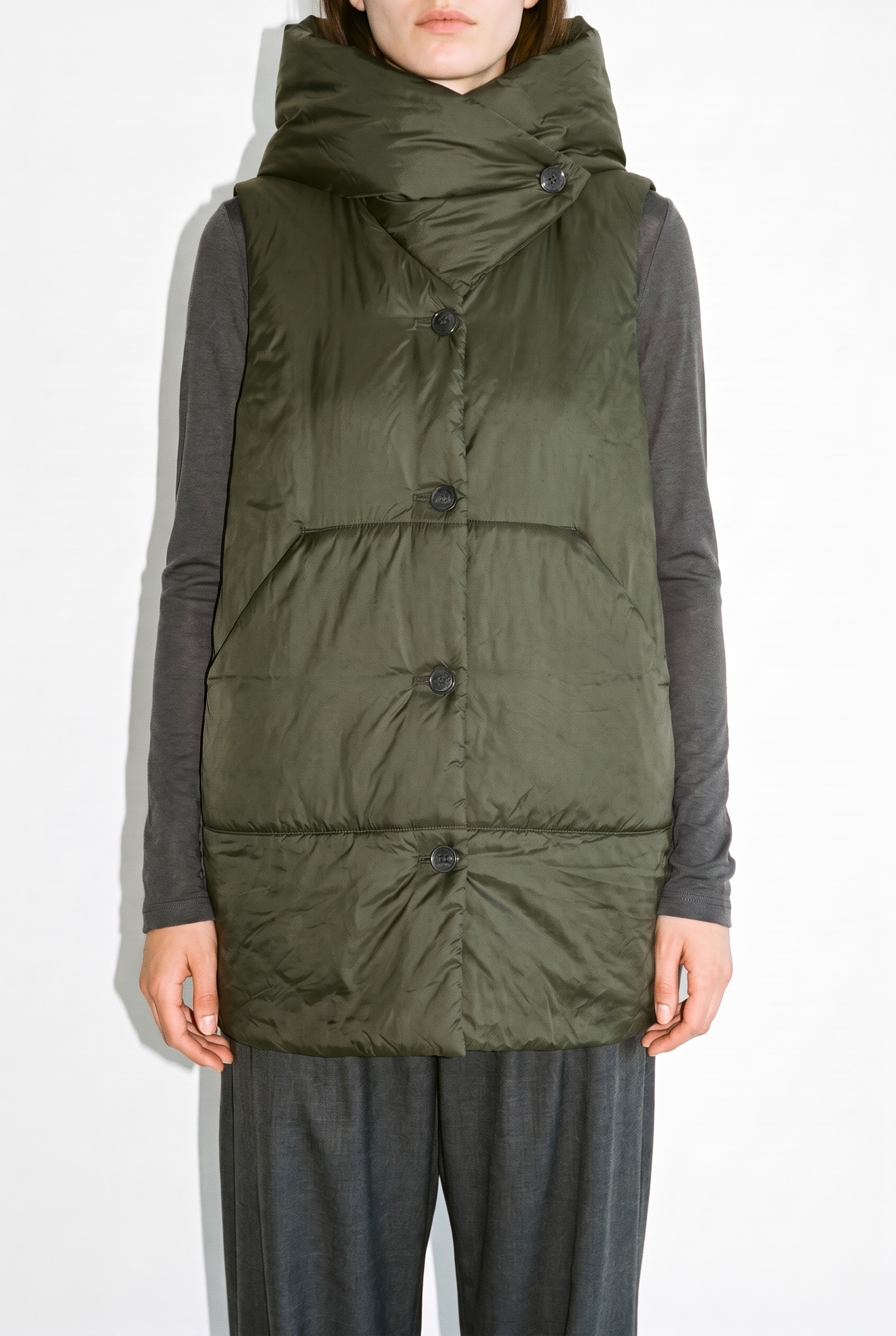Weste 6690 660GREEN Wattierter Outdoor-Taft